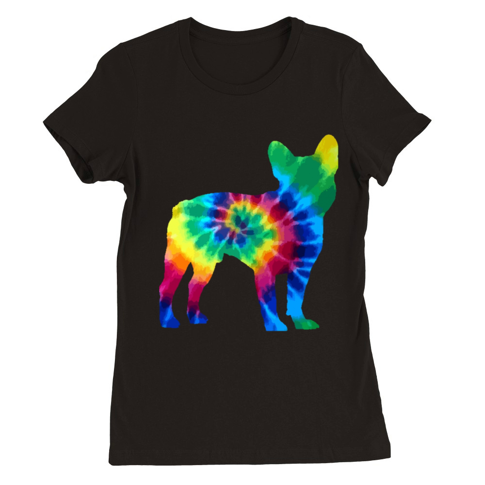 French Bulldog Tie Dye Vintage Hippie Dog Mom Dad Premium Womens Crewneck T-shirt
