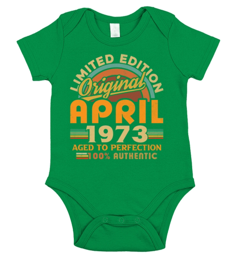 1973 April Vintage Born in 1973 April Gift Short Sleeve Baby One-Piece