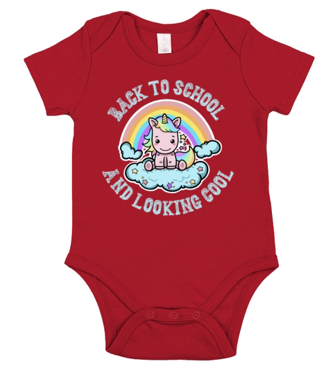 Back to School and Looking Cool Kawaii Unicorn Short Sleeve Baby One-Piece