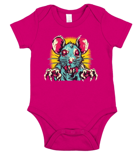 Horror Scary Retro Vintage Zombie Rat Short Sleeve Baby One-Piece