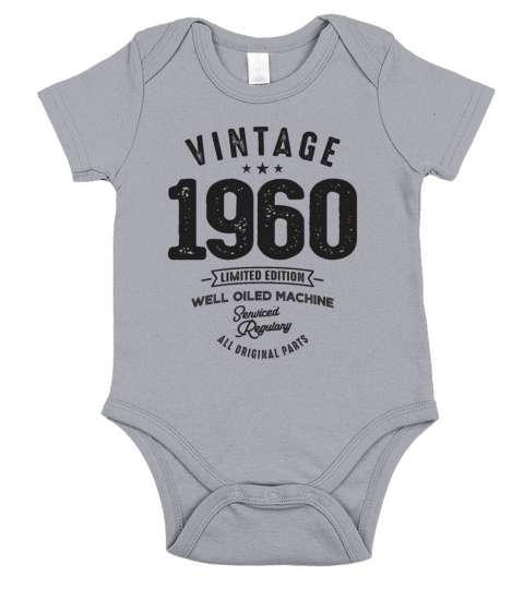 Vintage 1960 All Original Parts - 63 Birthday Short Sleeve Baby One-Piece