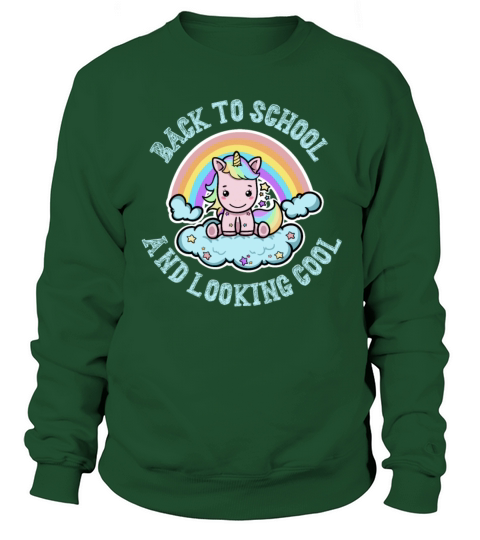 Back to School and Looking Cool Kawaii Unicorn Sweatshirt Unisex