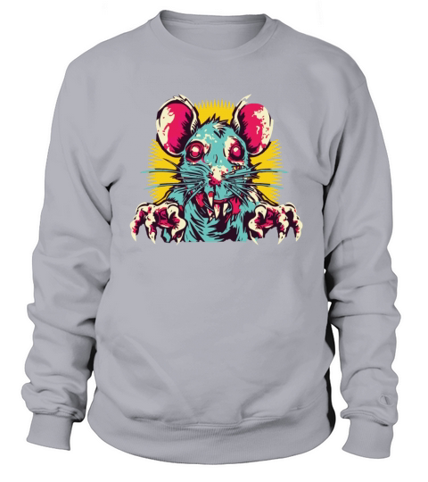 Horror Scary Retro Vintage Zombie Rat Sweatshirt Unisex