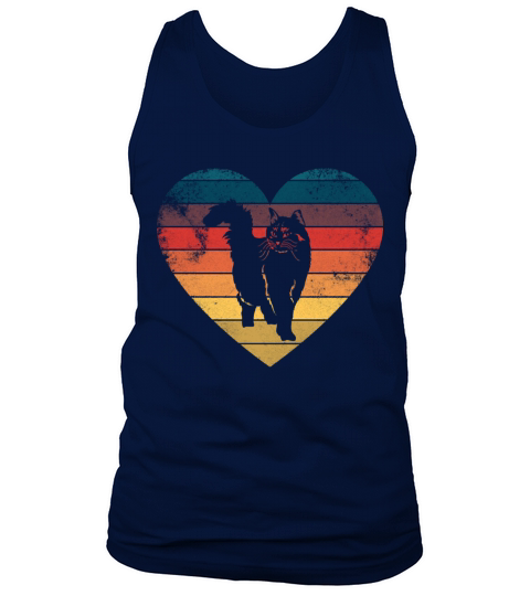 Funny Cat Heart Retro Vintage Cool For Cat Lover Tank Top Unisex