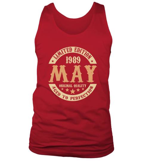 May 1989 Vintage Birthday Present Tank Top Unisex