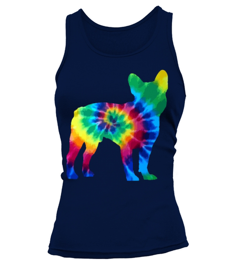 French Bulldog Tie Dye Vintage Hippie Dog Mom Dad Tank top Woman