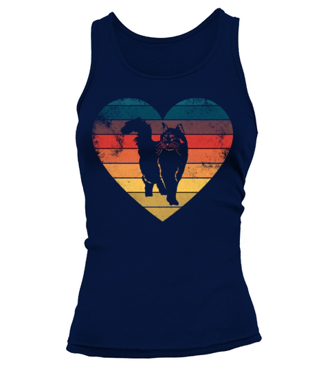 Funny Cat Heart Retro Vintage Cool For Cat Lover Tank top Woman