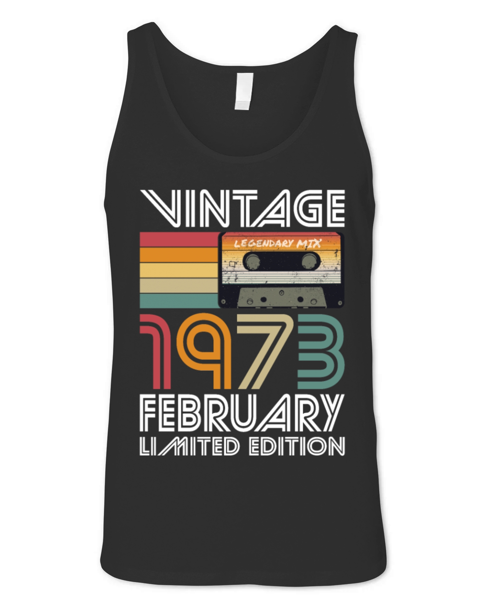 50th birthday february 1973 vintage 1973 Unisex Jersey Tank