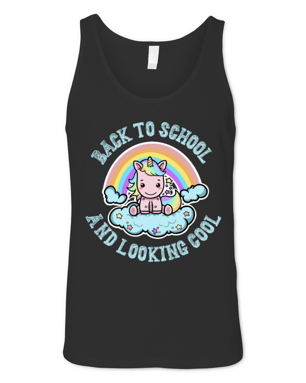 Back to School and Looking Cool Kawaii Unicorn Unisex Jersey Tank
