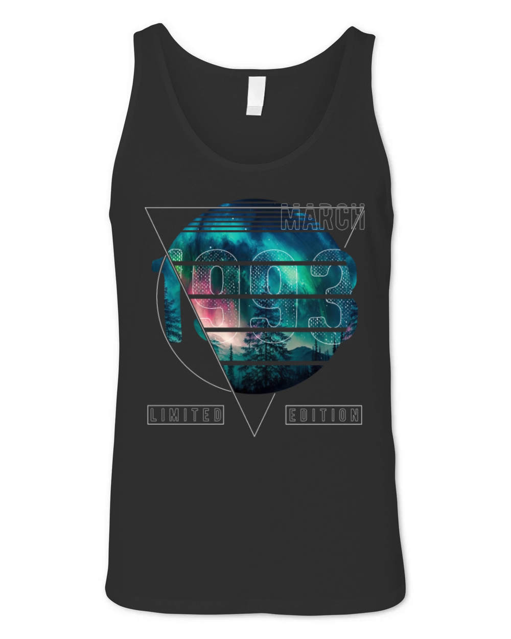 Limited Edition 1993 March Birthday Polar Lights Unisex Jersey Tank