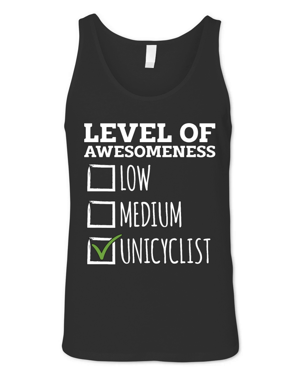 Unicycle Level Of Awesomeness Bicycle Unicyclist Unisex Jersey Tank