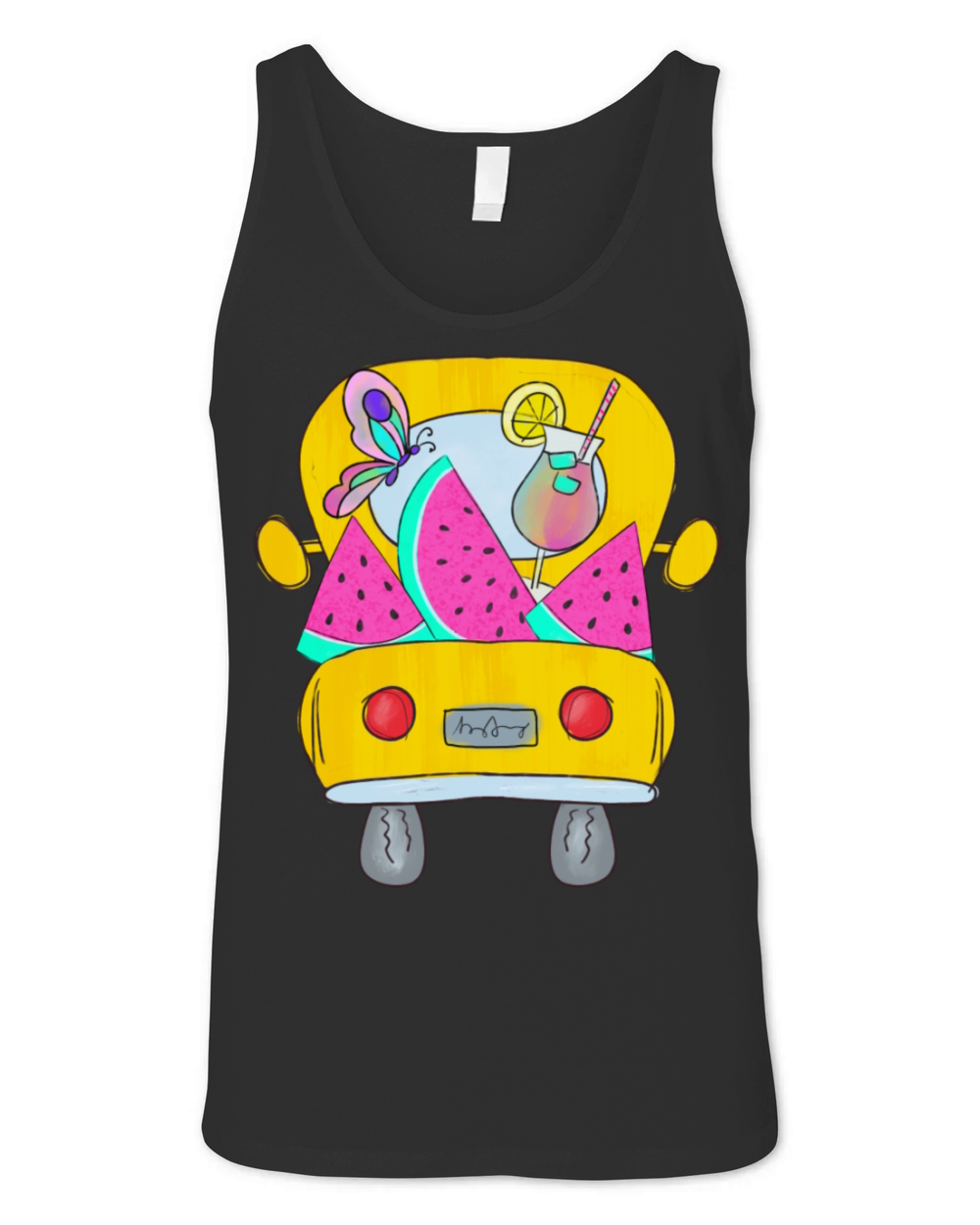 Vintage Truck With Watermelon Unisex Jersey Tank