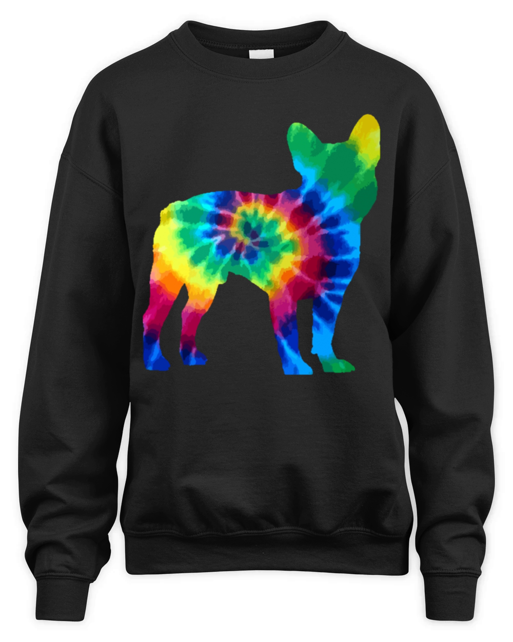 French Bulldog Tie Dye Vintage Hippie Dog Mom Dad Unisex Premium Crewneck Sweatshirt