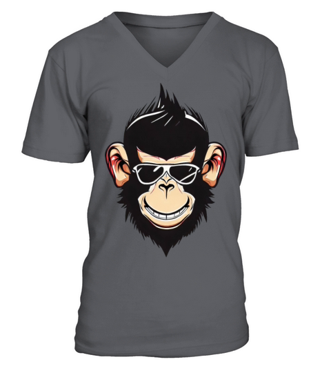 Cool Chimpanzee Rock n V-Neck T-shirt