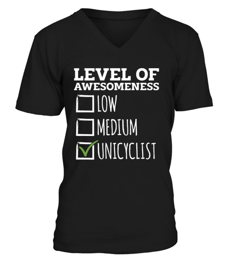 Unicycle Level Of Awesomeness Bicycle Unicyclist V-Neck T-shirt