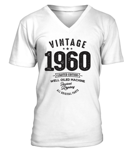 Vintage 1960 All Original Parts - 63 Birthday V-Neck T-shirt