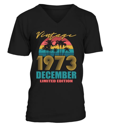 Vintage December 1973 Limited Edition V-Neck T-shirt