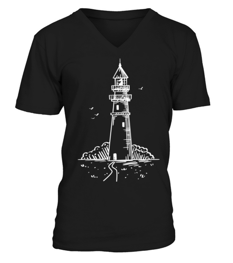Vintage Lighthouse V-Neck T-shirt