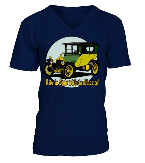 Vintage Retro Classic Cars V-Neck T-shirt