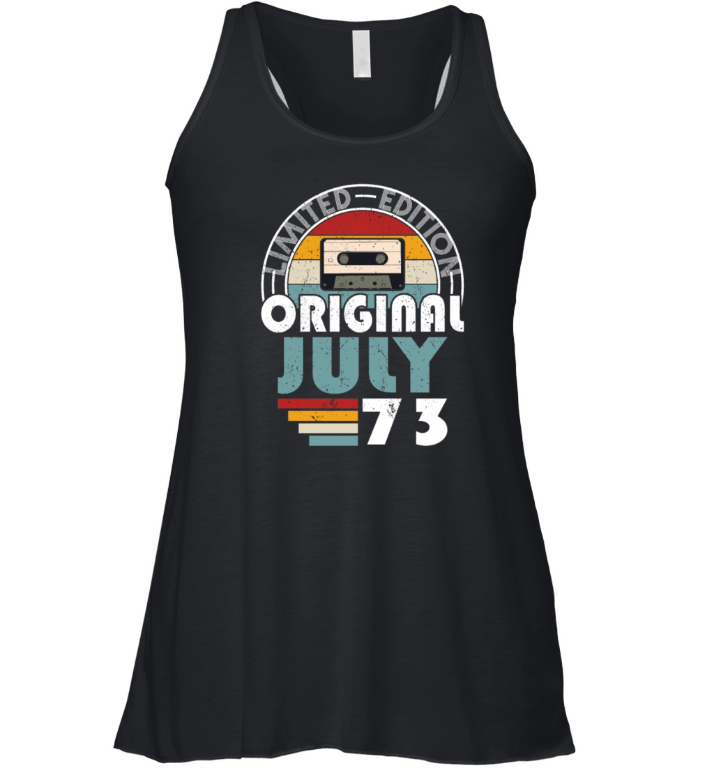 50th birthday july 1973 original 1973 Women's Flowy Tank Top