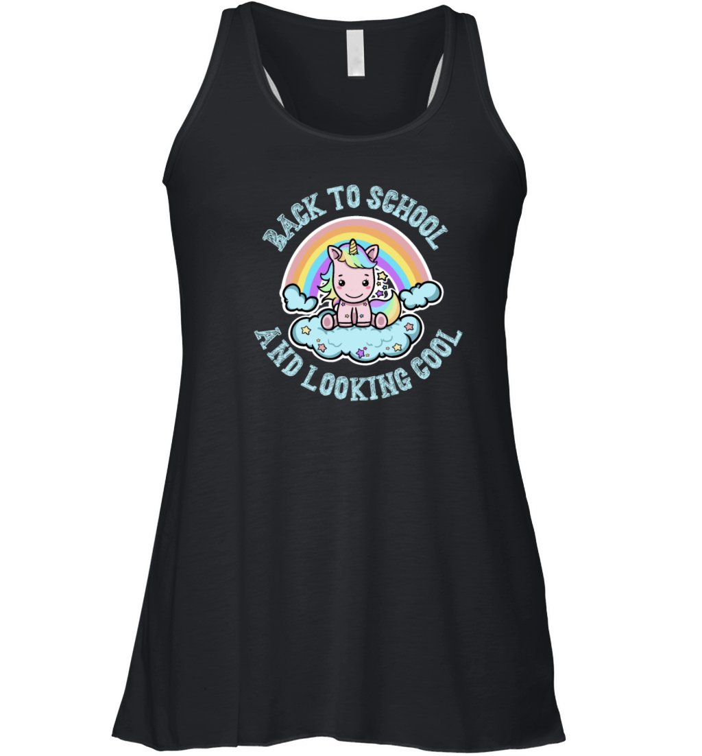 Back to School and Looking Cool Kawaii Unicorn Women's Flowy Tank Top