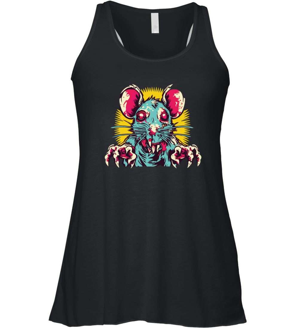 Horror Scary Retro Vintage Zombie Rat Women's Flowy Tank Top