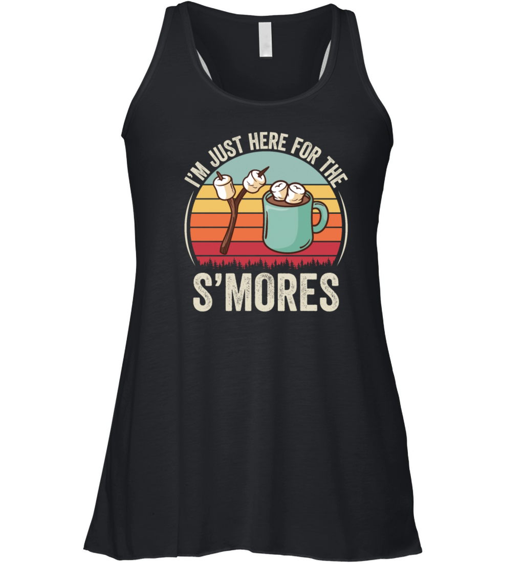 I m Just Here For The Smores Funny Camping SMores Women's Flowy Tank Top