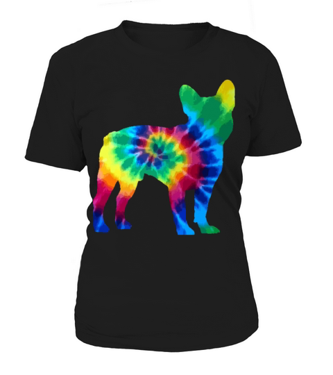 French Bulldog Tie Dye Vintage Hippie Dog Mom Dad Women's T-Shirt