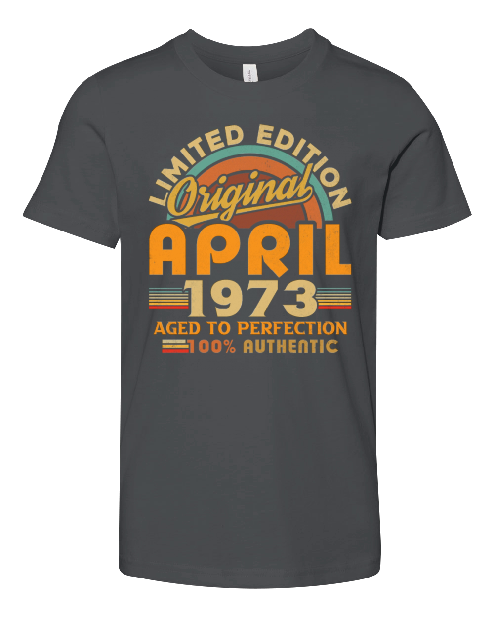 1973 April Vintage Born in 1973 April Gift Youth Unisex Jersey Tee
