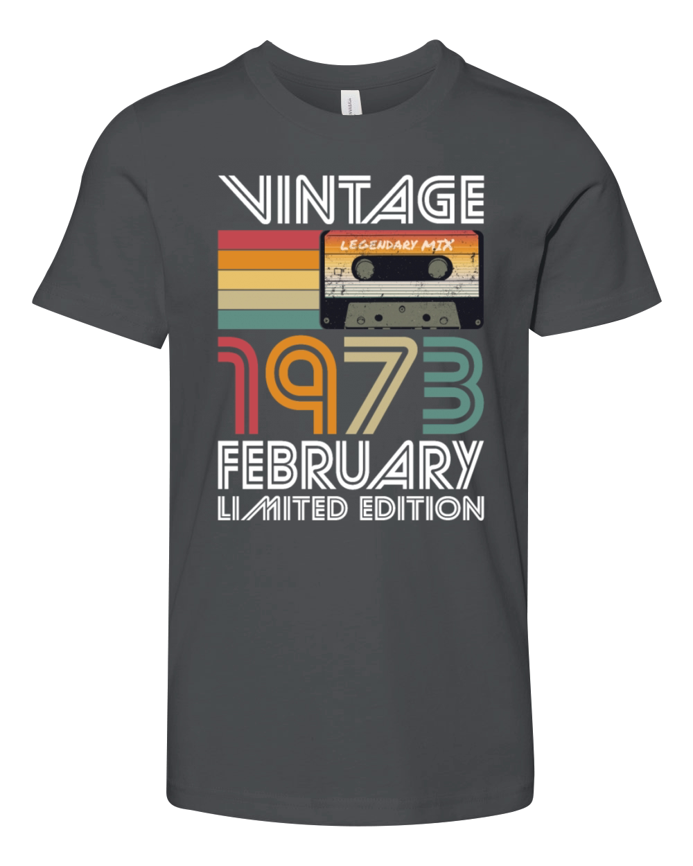 50th birthday february 1973 vintage 1973 Youth Unisex Jersey Tee