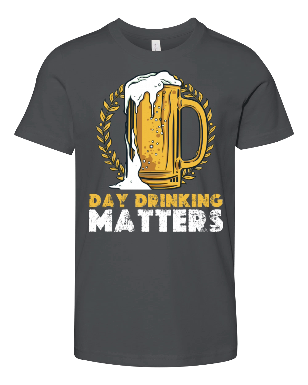 Day Drinking Matters Vintage Glass Of Beer Youth Unisex Jersey Tee