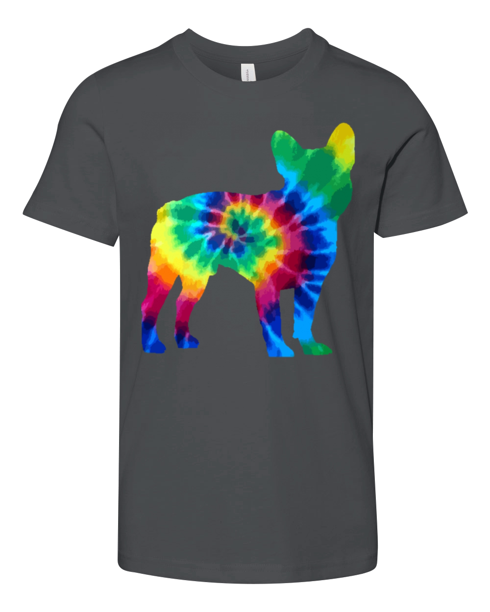 French Bulldog Tie Dye Vintage Hippie Dog Mom Dad Youth Unisex Jersey Tee