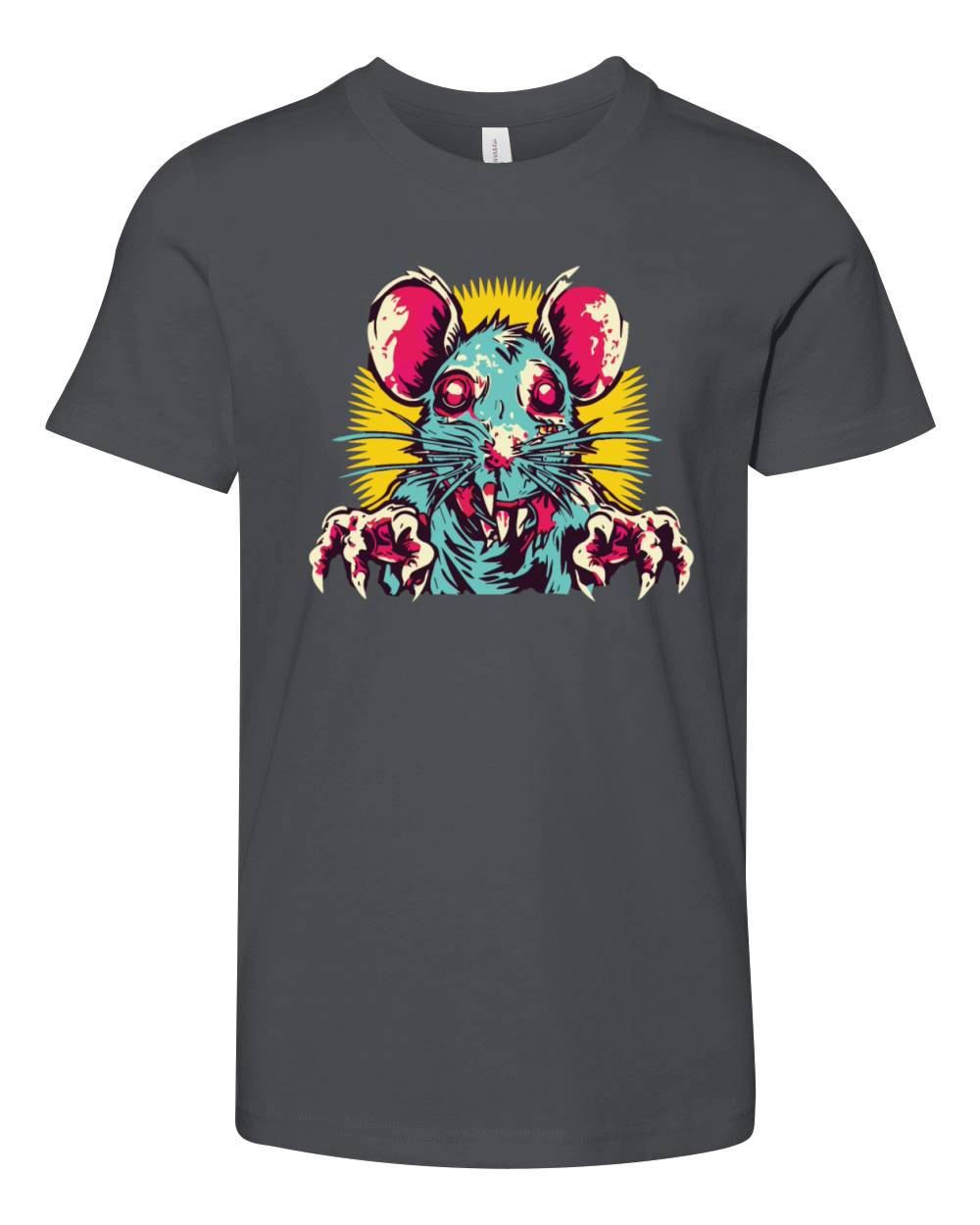 Horror Scary Retro Vintage Zombie Rat Youth Unisex Jersey Tee