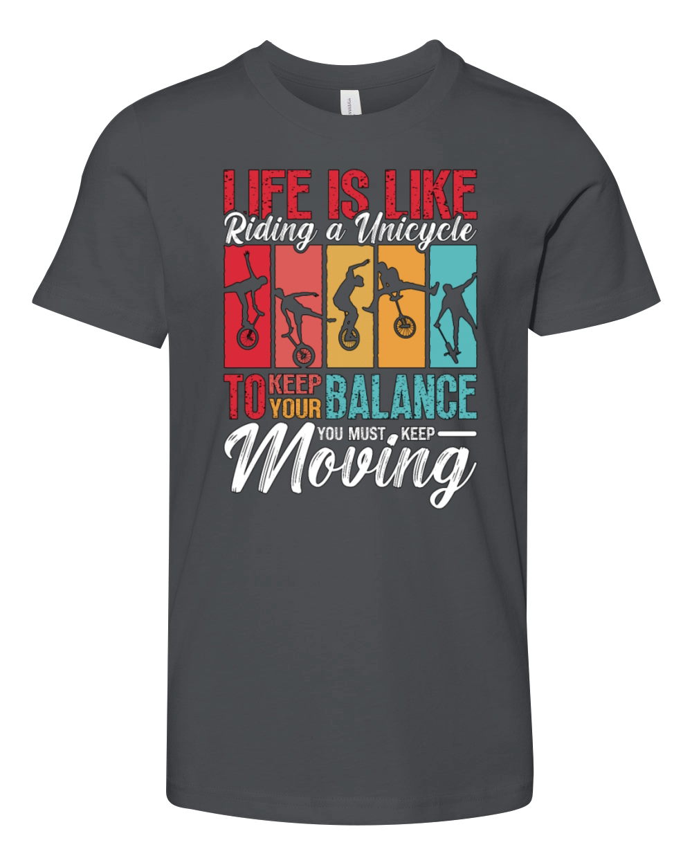 Unicycle Life Is Like Riding One Wheel Unicyclist Youth Unisex Jersey Tee