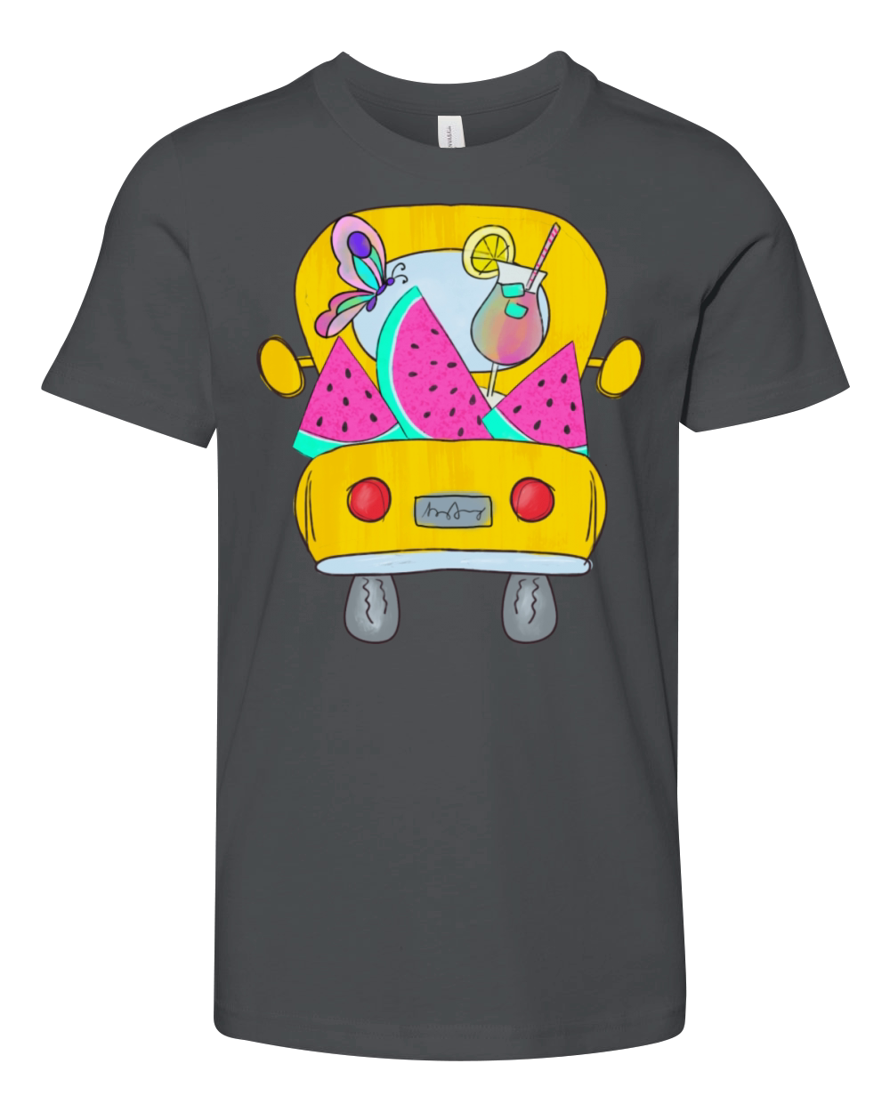 Vintage Truck With Watermelon Youth Unisex Jersey Tee