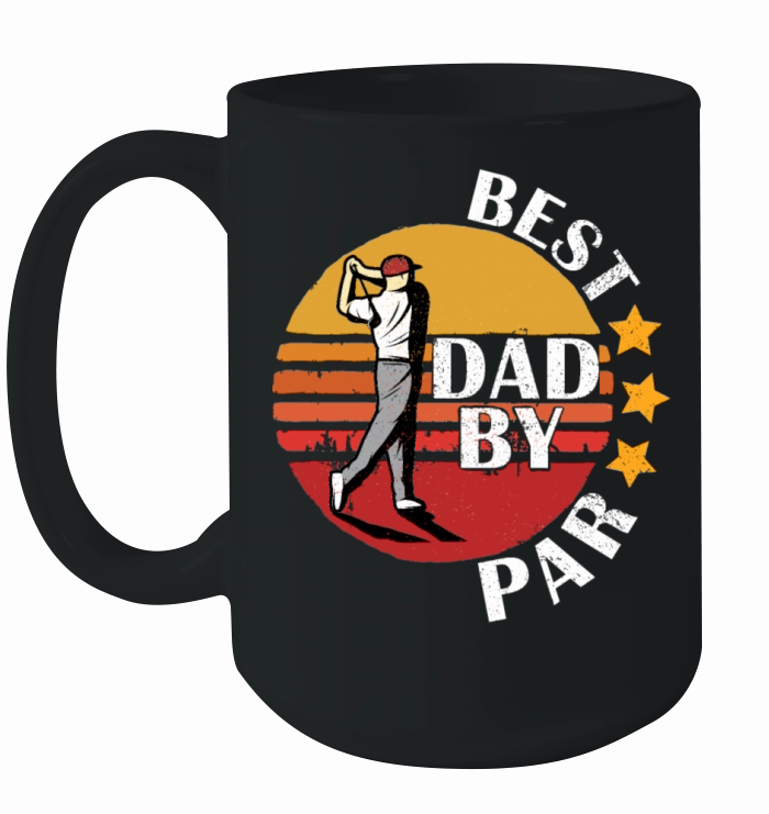 Best Dad By Par Retro Vintage Fathers Day Golf Ceramic Mug