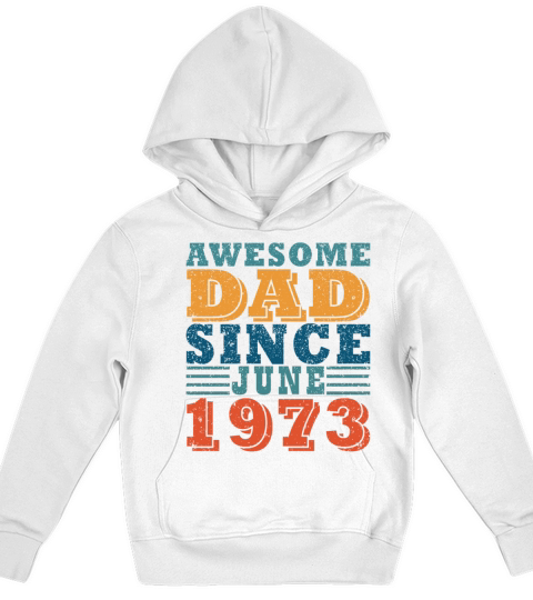1973 Retro style 50th birthday shirt Kids Hoodie