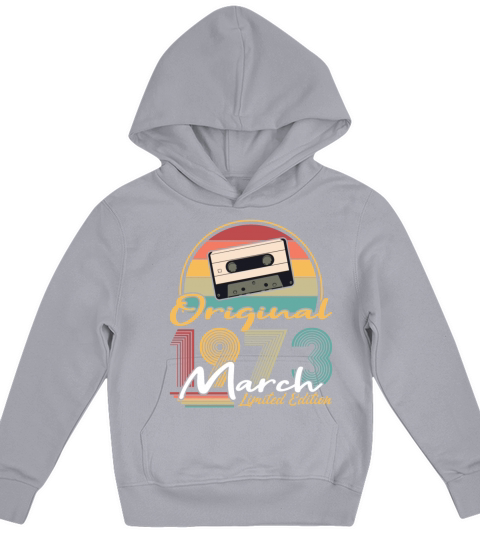50th birthday march 1973 original 1973 Kids Hoodie