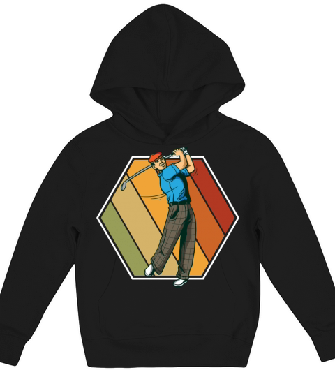 Golf Vintage Rectangle Retro Kids Hoodie