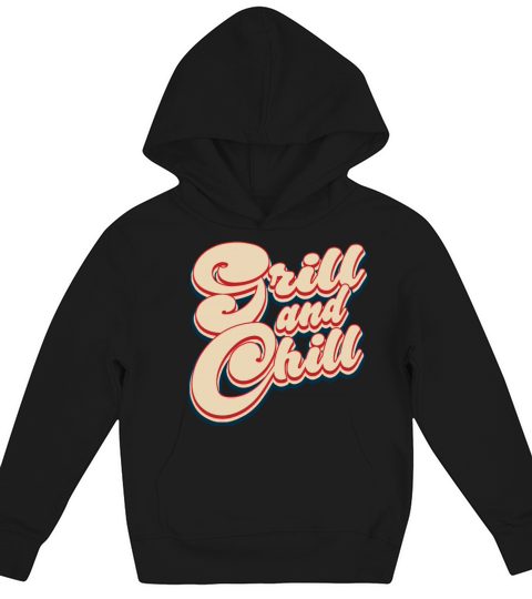 Grill and Chill Patriotic 4th of July Vintage Kids Hoodie