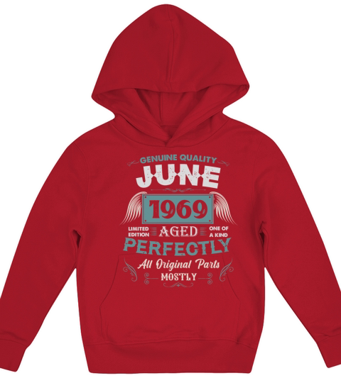 June 1969 Vintage Birthday Present Kids Hoodie