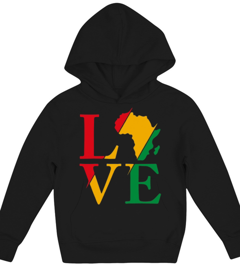 LOVE Black African American Pride Juneteenth Gift Kids Hoodie