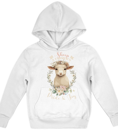 Spring Flower Crown Sheep Inspiring Quote Farm Ani Kids Hoodie