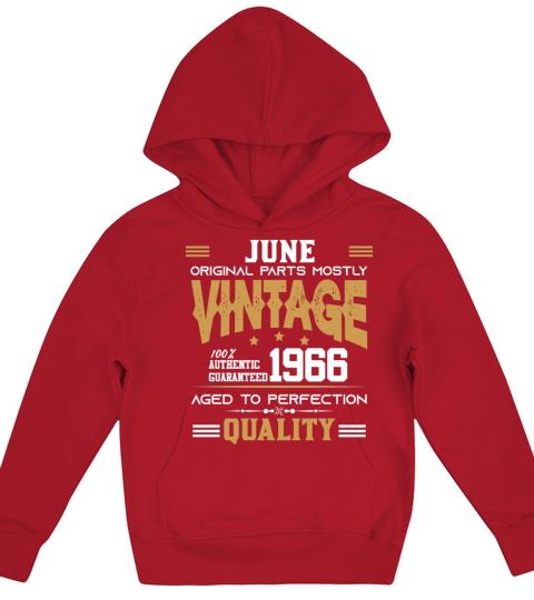 Vintage Aged To Perfection June 1966 Kids Hoodie