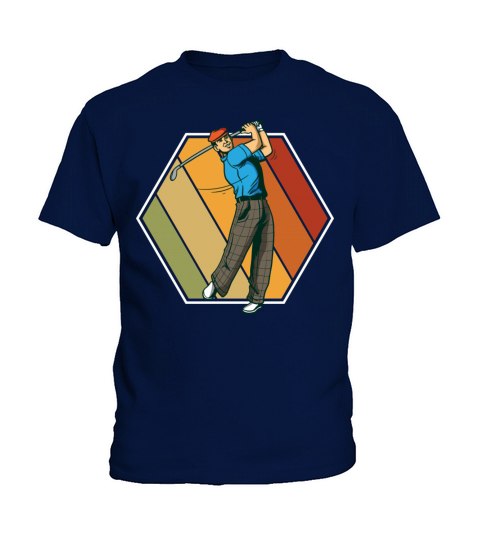 Golf Vintage Rectangle Retro Kids T-Shirt
