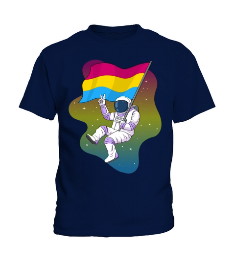 Pansexual Pride Pan Flag Space Astronaut Subtle Kids T-Shirt