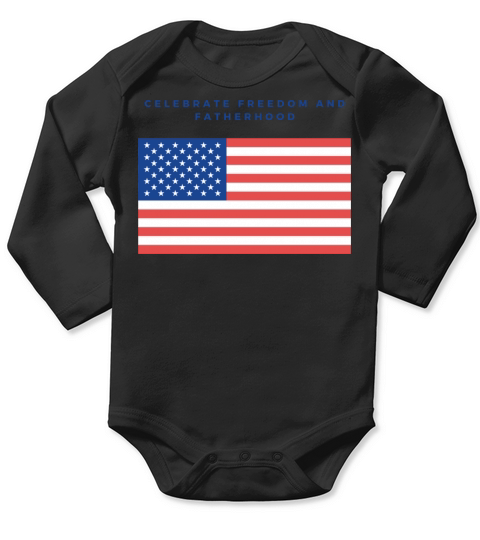 Celebrate Freedom and Fatherhood with flag America Long Sleeve Baby One-Piece