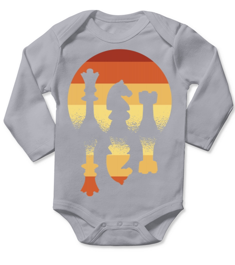 Chess Player Chess Chess Retro Vintage Long Sleeve Baby One-Piece