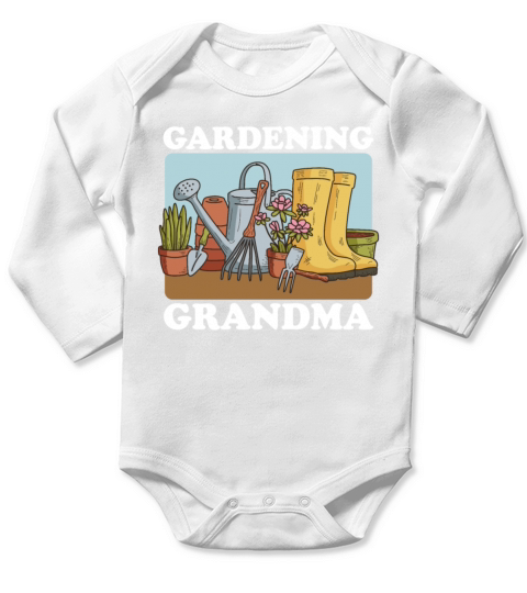 Gardening Grandma Garden Funny Gardener Long Sleeve Baby One-Piece