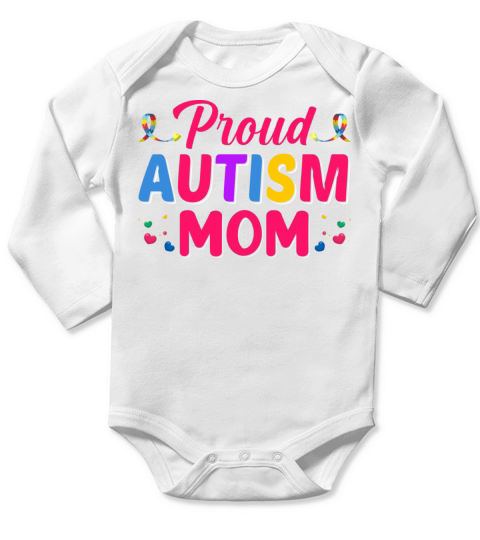 Proud Autism Mom Long Sleeve Baby One-Piece